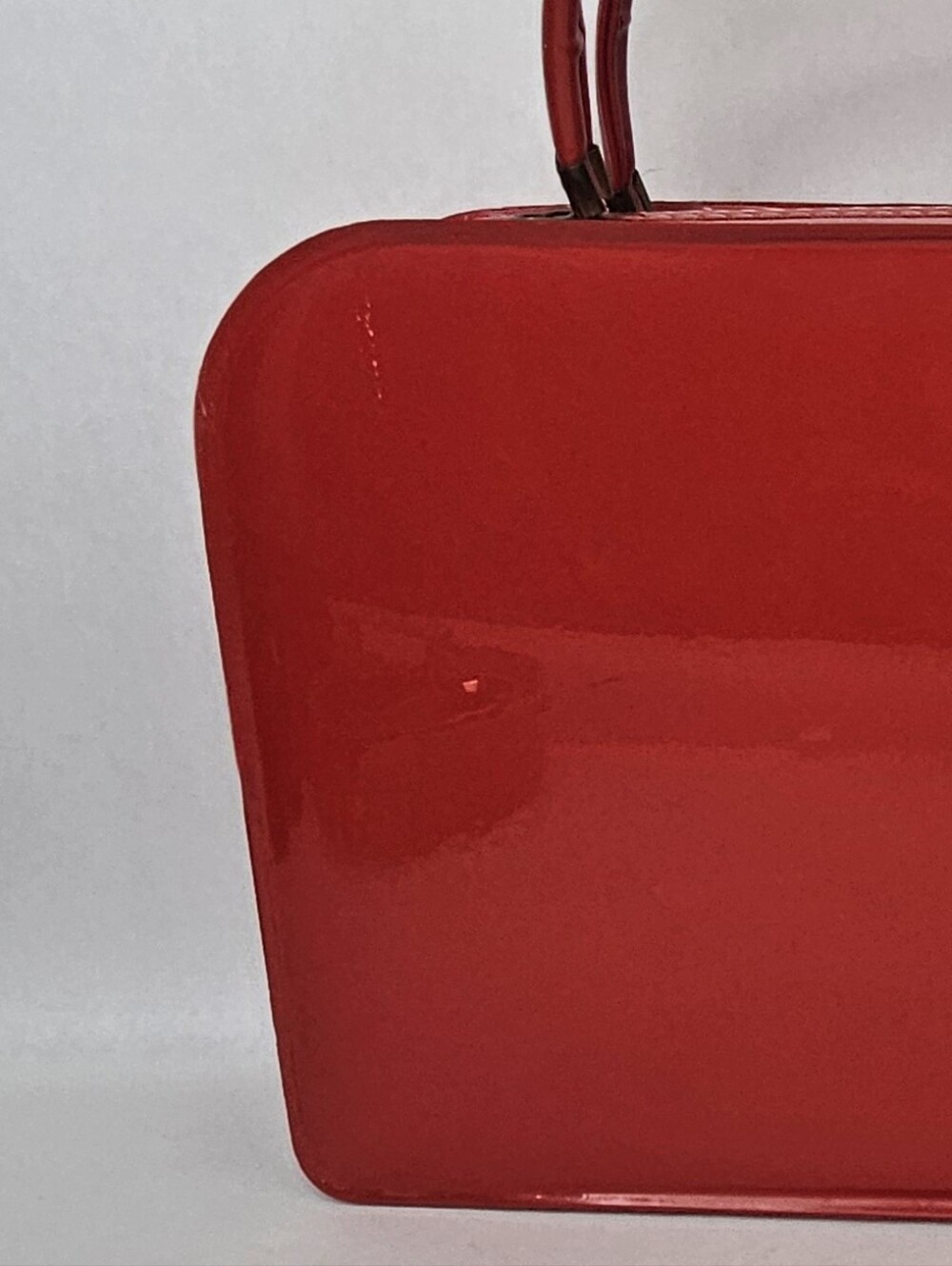 Tolin Vintage 1960 Red Patent Travel Case Tote - Picture 12 of 13